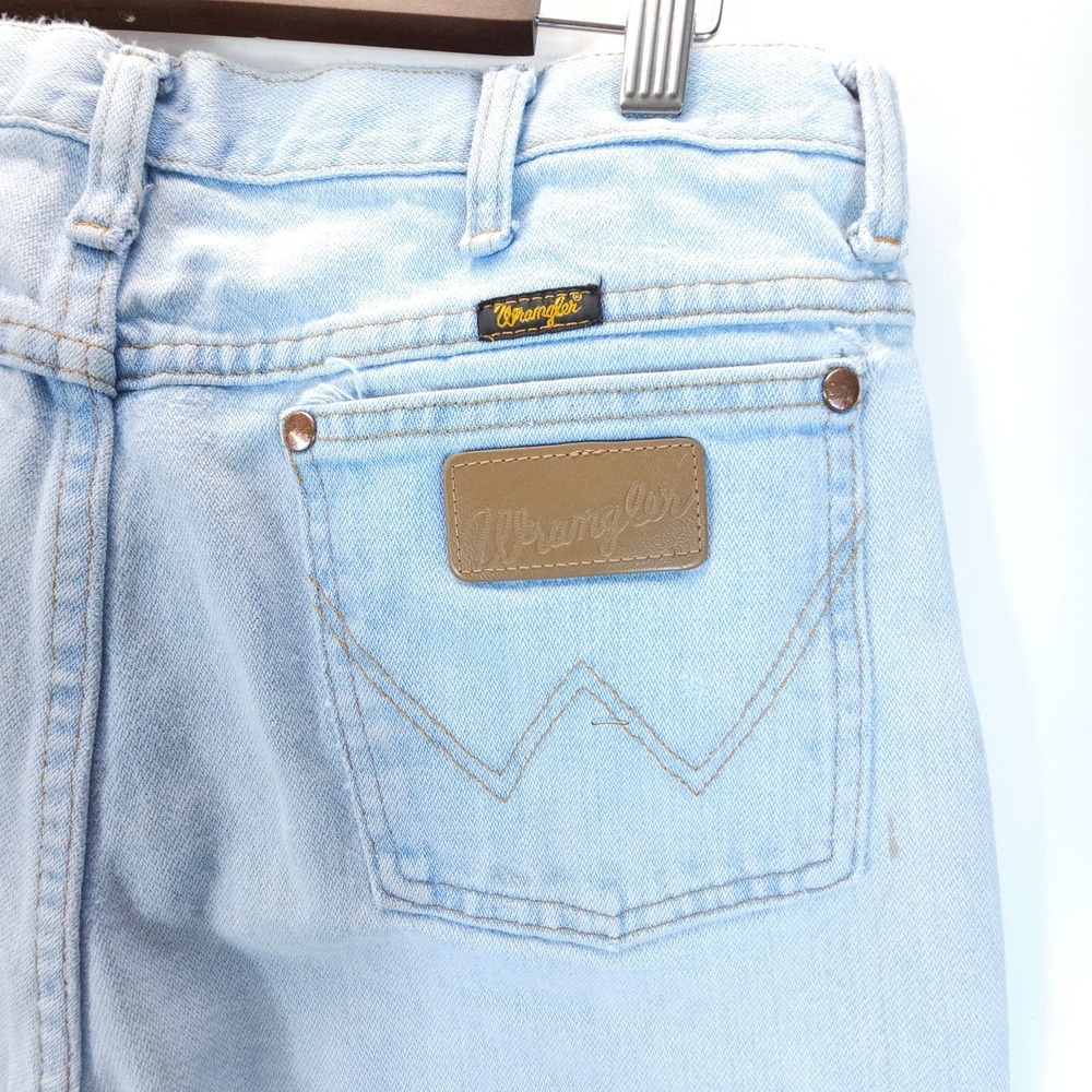 Vintage Wrangler Jeans Mens 33X32 Light Wash Straight Leg Denim Streetwear - Picture 4 of 16